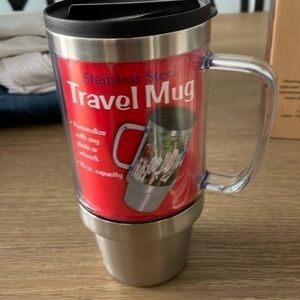 16 ounce stainless steel travel mug, NWOT